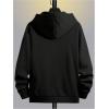 imageFloerns Mens Causal Graphic Print Long Sleeve Zip Up Drawstring Thermal Hoodies Sweatshirt With PocketsDark Black
