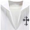 imageFloerns Mens Causal Graphic Print Long Sleeve Zip Up Drawstring Thermal Hoodies Sweatshirt With PocketsWhite Cross