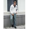 imageFloerns Mens Causal Graphic Print Long Sleeve Zip Up Drawstring Thermal Hoodies Sweatshirt With PocketsWhite Dragon