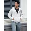 imageFloerns Mens Causal Graphic Print Long Sleeve Zip Up Drawstring Thermal Hoodies Sweatshirt With PocketsWhite Dragon