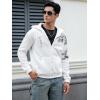 imageFloerns Mens Causal Graphic Print Long Sleeve Zip Up Drawstring Thermal Hoodies Sweatshirt With PocketsWhite Dragon