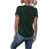 imageFloerns Womens Button Striped Block Color Round Neck Short Sleeve T Shirt Casual TeeGreen Multi