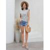 imageFloerns Womens Casual Cap Sleeve Boat Neck Striped Print Slim Fit Tee ShirtBlack Ink White