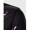 imageFloerns Mens Causal Short Sleeve Polo Shirts Contrast Collar Half Placket TShirtsBlack Flamingo