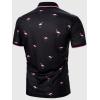 imageFloerns Mens Causal Short Sleeve Polo Shirts Contrast Collar Half Placket TShirtsBlack Flamingo