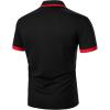 imageFloerns Mens Causal Short Sleeve Polo Shirts Contrast Collar Half Placket TShirtsBlack Red
