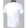 imageFloerns Mens Causal Short Sleeve Polo Shirts Contrast Collar Half Placket TShirtsBlack and Pink