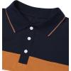 imageFloerns Mens Causal Short Sleeve Polo Shirts Contrast Collar Half Placket TShirtsRoyal Blue Brown