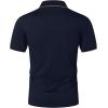 imageFloerns Mens Causal Short Sleeve Polo Shirts Contrast Collar Half Placket TShirtsRoyal Blue Brown