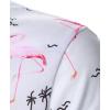 imageFloerns Mens Causal Short Sleeve Polo Shirts Contrast Collar Half Placket TShirtsWhite Flamingo
