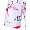 imageFloerns Mens Causal Short Sleeve Polo Shirts Contrast Collar Half Placket TShirtsWhite Flamingo