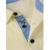 imageFloerns Mens Causal Short Sleeve Polo Shirts Contrast Collar Half Placket TShirtsYellow