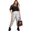 imageFloerns Womens Casual Plus Size Fishnet Sheer Mesh Short Sleeve Tee ShirtBlack