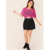 imageFloerns Womens Casual Plus Size Fishnet Sheer Mesh Short Sleeve Tee ShirtHot Pink