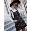 imageFloerns Womens Casual Tartan Print Zip Up Sleeveless Pinafore Overall DressBlack Floral