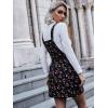 imageFloerns Womens Casual Tartan Print Zip Up Sleeveless Pinafore Overall DressBlack Floral