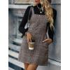 imageFloerns Womens Casual Tartan Print Zip Up Sleeveless Pinafore Overall DressBrown