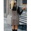 imageFloerns Womens Casual Tartan Print Zip Up Sleeveless Pinafore Overall DressBrown