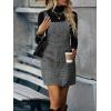 imageFloerns Womens Casual Tartan Print Zip Up Sleeveless Pinafore Overall DressGrey