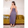 imageFloerns Womens Plus Size Satin Spaghetti Strap Cowl Neck Wrap Party Cami DressDusty Purple