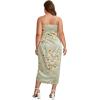 imageFloerns Womens Plus Size Satin Spaghetti Strap Cowl Neck Wrap Party Cami DressFloral Green