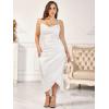 imageFloerns Womens Plus Size Satin Spaghetti Strap Cowl Neck Wrap Party Cami DressJacquard White