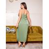 imageFloerns Womens Plus Size Satin Spaghetti Strap Cowl Neck Wrap Party Cami DressMint Green