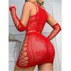 imageFloerns Womens Sheer Mesh Sleeveless Babydoll Slip Lingerie NightgownAurora Red