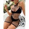 imageFloerns Womens Sheer Mesh Sleeveless Babydoll Slip Lingerie NightgownBlack Ink Hollow Out