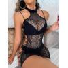 imageFloerns Womens Sheer Mesh Sleeveless Babydoll Slip Lingerie NightgownBlack Ink Leopard