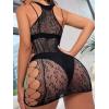 imageFloerns Womens Sheer Mesh Sleeveless Babydoll Slip Lingerie NightgownBlack Ink Leopard