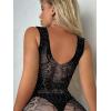 imageFloerns Womens Sheer Mesh Sleeveless Babydoll Slip Lingerie NightgownBlack Leopard