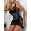imageFloerns Womens Sheer Mesh Sleeveless Babydoll Slip Lingerie NightgownBlack Leopard
