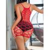 imageFloerns Womens Sheer Mesh Sleeveless Babydoll Slip Lingerie NightgownBright Red