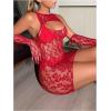 imageFloerns Womens Sheer Mesh Sleeveless Babydoll Slip Lingerie NightgownBurgundy Solid