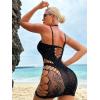 imageFloerns Womens Sheer Mesh Sleeveless Babydoll Slip Lingerie NightgownCarbon Black
