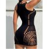 imageFloerns Womens Sheer Mesh Sleeveless Babydoll Slip Lingerie NightgownInk Black