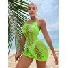 imageFloerns Womens Sheer Mesh Sleeveless Babydoll Slip Lingerie NightgownLime Green
