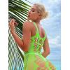imageFloerns Womens Sheer Mesh Sleeveless Babydoll Slip Lingerie NightgownLime Green