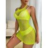 imageFloerns Womens Sheer Mesh Sleeveless Babydoll Slip Lingerie NightgownLime Green Plain
