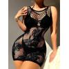 imageFloerns Womens Sheer Mesh Sleeveless Babydoll Slip Lingerie NightgownMidnight Black