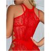 imageFloerns Womens Sheer Mesh Sleeveless Babydoll Slip Lingerie NightgownOriental Red