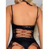 imageFloerns Womens Sheer Mesh Sleeveless Babydoll Slip Lingerie NightgownPlain Black