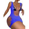 imageFloerns Womens Sheer Mesh Sleeveless Babydoll Slip Lingerie NightgownRoyal Blue