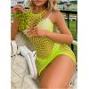 imageFloerns Womens Sheer Mesh Sleeveless Babydoll Slip Lingerie NightgownSolid Lime Green