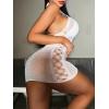 imageFloerns Womens Sheer Mesh Sleeveless Babydoll Slip Lingerie NightgownWhite