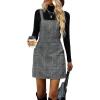 imageFloerns Womens Casual Tartan Print Zip Up Sleeveless Pinafore Overall DressGrey