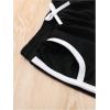 imageFloerns Girls 2 Piece Outfits Graphic Print Drop Shoulder Tee ampamp Contrast Binding Track Shorts Clothing SetBlack  White Graphic