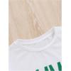 imageFloerns Girls 2 Piece Outfits Graphic Print Drop Shoulder Tee ampamp Contrast Binding Track Shorts Clothing SetGreen and White