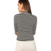 imageFloerns Womens Mock Turtleneck Long Sleeve Slim Fit Stretch Striped TShirts Tunic Tops Fall Fashion Trendy Outfits ClothesA Striped